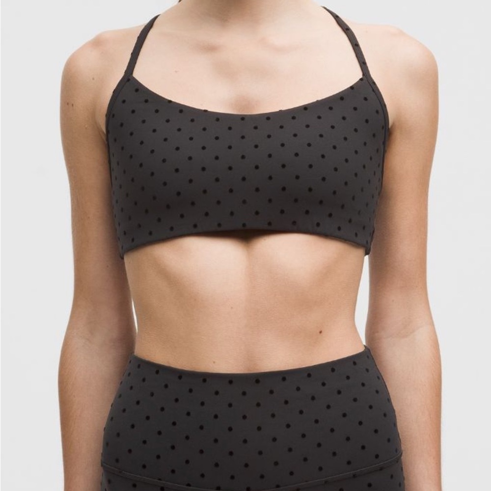 lululemon athletica Flow Y Bra Light Support A/B Cup Evolve Flocked Polka Dot